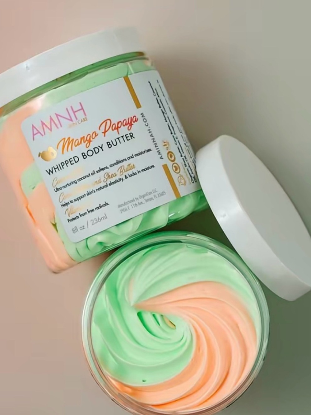 Mango Papaya Whipped Body Butter – Aminnah 8oz